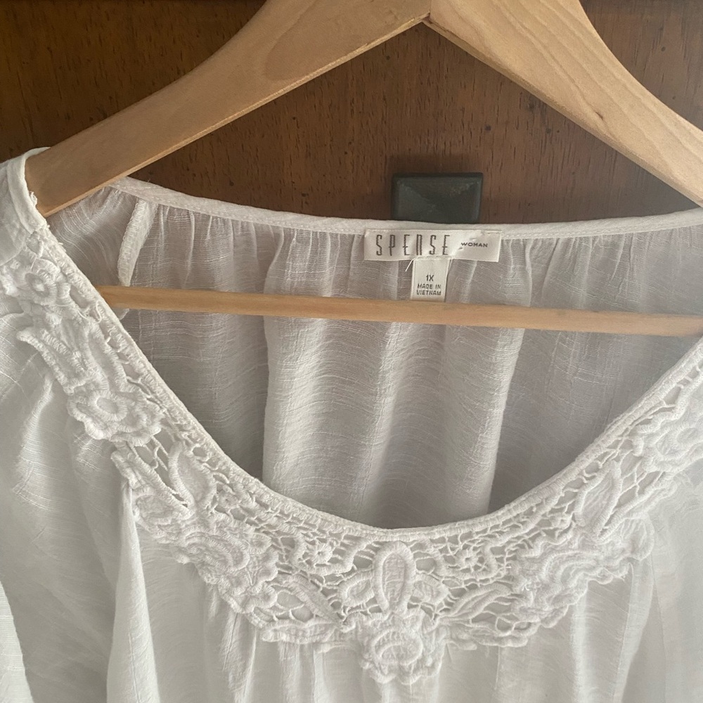 Spense White Lace Detail Women's Robe - Picture 12 of 14
